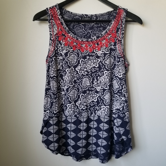 Lucky Brand Women's Sleeveless Embroidered blouse - Picture 7 of 7